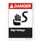 Signmission ANSI Danger, 10" Height, 14" Width, Decal, 14" W, 10" H, Landscape, High Voltage OS-DS-D-1014-L-19861 - alternate 1